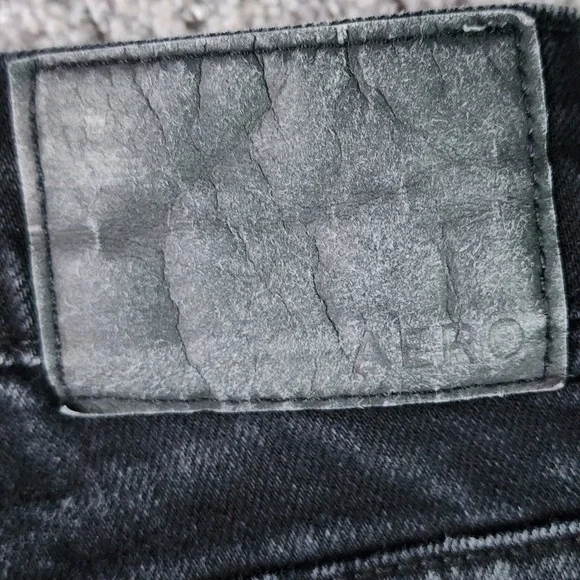 Aeropostale Jeans Mens 36x30 Black Slim Straight Faded Stretch Denim Excellent - Picture 10 of 16